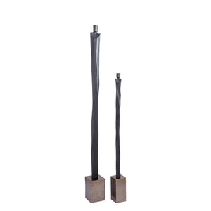 Statue – Menschen Design, Aluminium Material, Schwarz, S – Mathias | PTMD