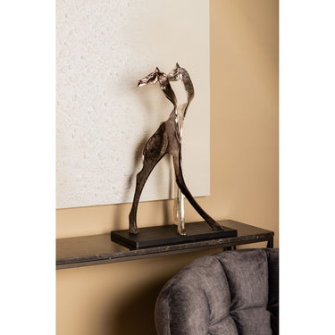 Statue - giraffe-shaped design, cast aluminum, black finish, S – Skye | PTMD