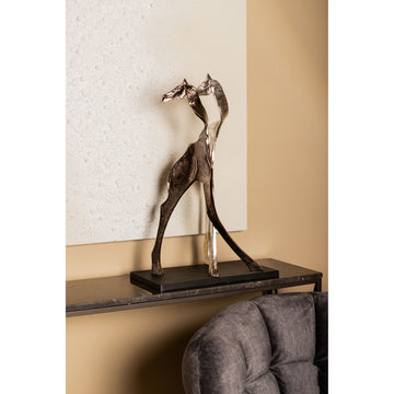 Statue – Giraffen Design, Tierform, Aluminium Material, Schwarz, S – Skye | PTMD