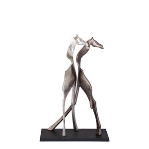Statue – Giraffen Design, Tierform, Aluminium Material, Schwarz, S – Skye | PTMD