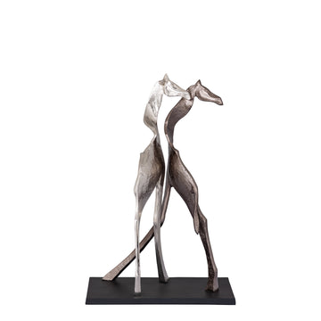 Statue – Giraffen Design, Tierform, Aluminium Material, Schwarz, S – Skye | PTMD