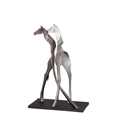 Statue - giraffe-shaped design, cast aluminum, black finish, S – Skye | PTMD
