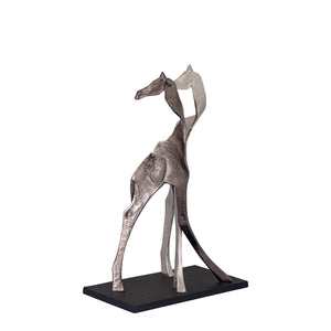 Statue – Giraffen Design, Tierform, Aluminium Material, Schwarz, S – Skye | PTMD