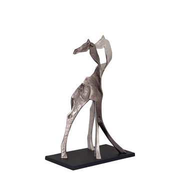 Statue – Giraffen Design, Tierform, Aluminium Material, Schwarz, S – Skye | PTMD