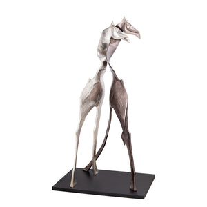 Statue – Giraffen Design, Tierform, Aluminium Material, Schwarz, L – Skye | PTMD