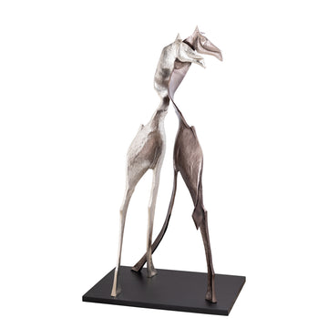 Statue – Giraffen Design, Tierform, Aluminium Material, Schwarz, L – Skye | PTMD