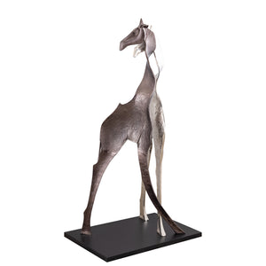 Statue – Giraffen Design, Tierform, Aluminium Material, Schwarz, L – Skye | PTMD