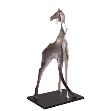 Statue – Giraffen Design, Tierform, Aluminium Material, Schwarz, L – Skye | PTMD