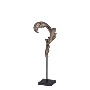 Statue - Aluminiumguss, Blattdesign, schlanke Form, Schwarz, S – Imelda | PTMD
