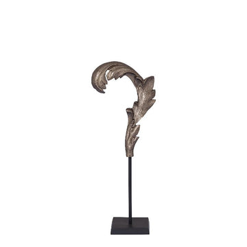 Statue - Aluminiumguss, Blattdesign, schlanke Form, Schwarz, S – Imelda | PTMD