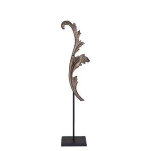 Statue - Aluminiumguss, Blattdesign, schlanke Form, Schwarz, L – Imelda | PTMD