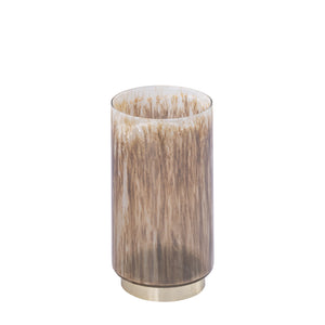 Teelichthalter – Modernes Design, Runde Form, Glas Metall Material, Braun, S – Allie | PTMD