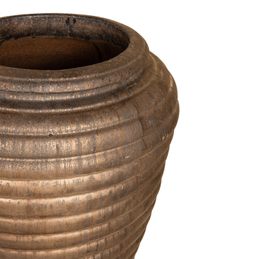 Topf – Keramik Material, Gerippte Struktur, Bronze Oberfläche – Jerzy | PTMD
