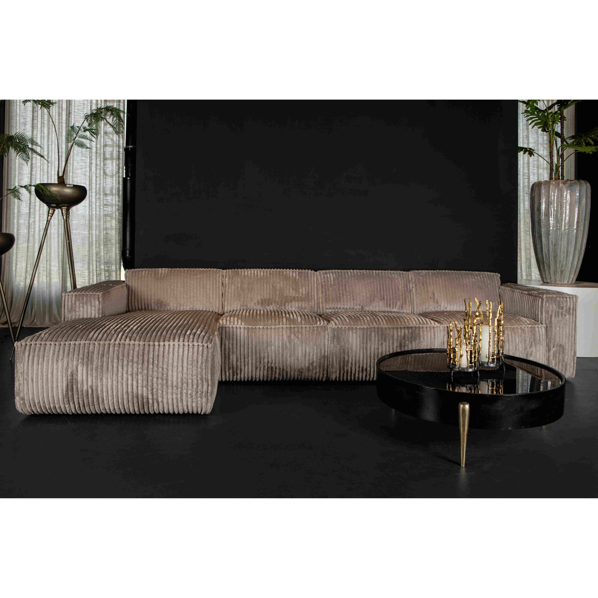 Sofa – natürliche Oberfläche, Stoff Bezug, linke Chaiselongue – Animo | PTMD