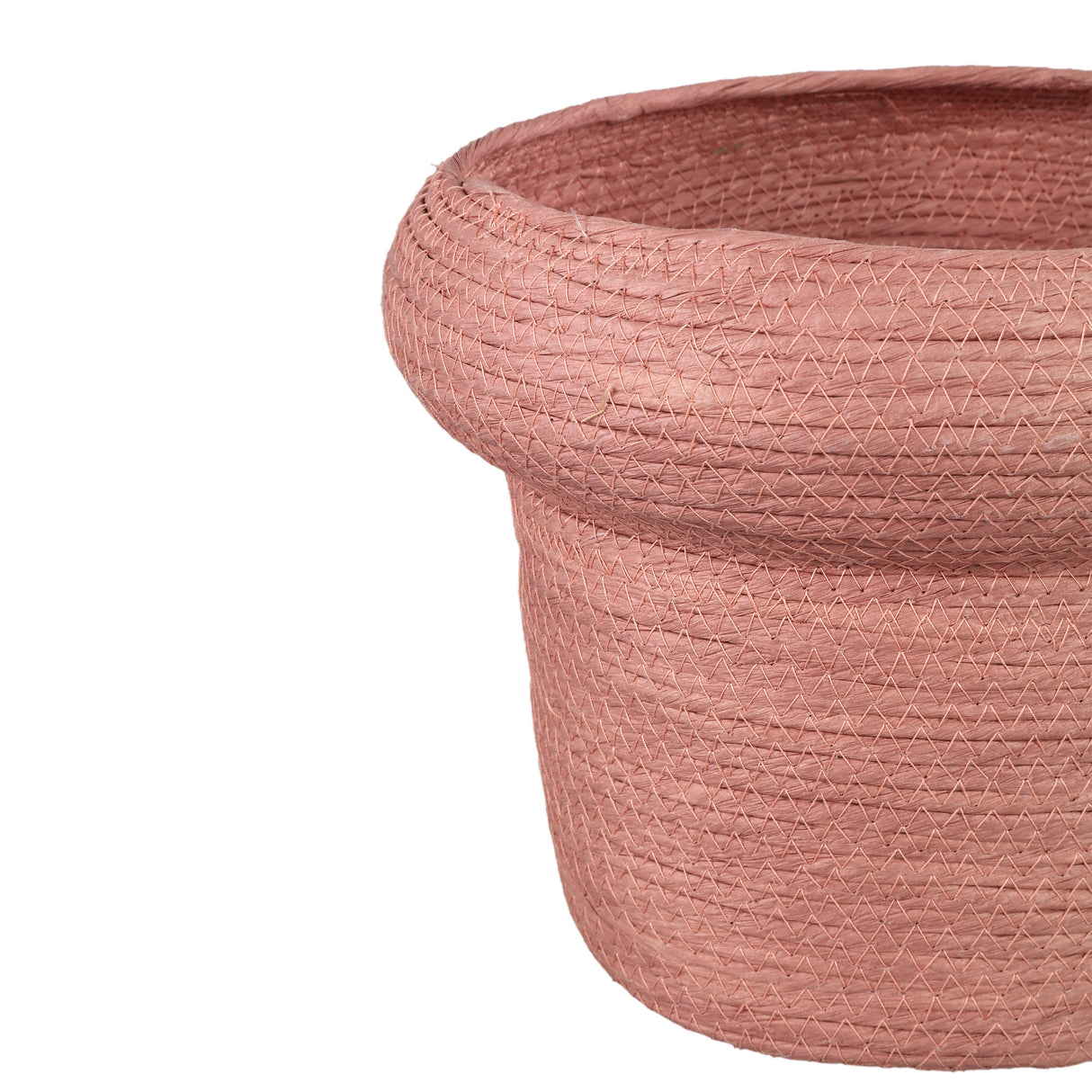 Topf aus Papierseil in Rosa mit Rand, handgefertigt – Summera | PTMD - Esszett Luxury | Stilvolles Wohnen mit Charakter