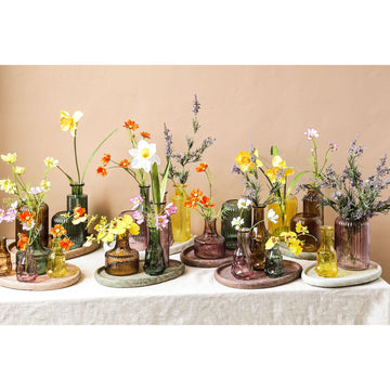 Vase – Runde Form, Grünes Glas, Gesprühte Optik, L – Losana | PTMD