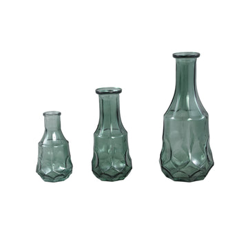 Vase – Runde Form, Grünes Glas, Gesprühte Optik, L – Losana | PTMD