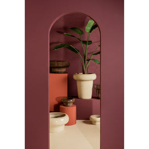 Pot – Ceramic Material, Round Shape, Brown Surface – Megga | PTMD
