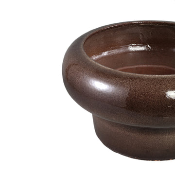 Pot – Ceramic Material, Round Shape, Brown Surface – Megga | PTMD