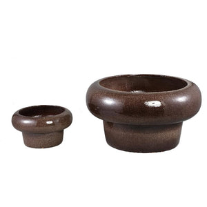 Pot – Ceramic Material, Round Shape, Brown Surface – Megga | PTMD