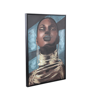Wandbild – Rechteckiges Design, Leinwand Material, Frauen Gesicht Motiv, S – Muniba | PTMD
