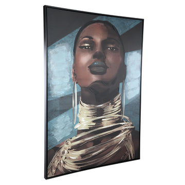 Wandbild – Rechteckiges Design, Leinwand Material, Frauen Gesicht Motiv, L – Muniba | PTMD