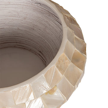 Pot – Cream Bamboo, Round Shape, Bowl Design, Low, S – Daven | PTMD
