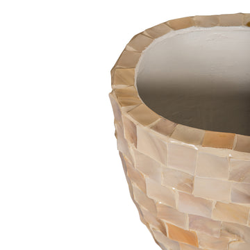 Topf – Poly Shell Design, Ovale Form, Papier Material, Hohe Silhouette, Creme, S – Daven | PTMD