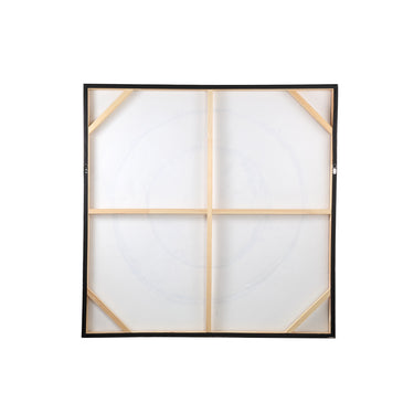 Polyester canvas wall panel with pine wood frame, ring motif and brown finish – Arianna | PTMD