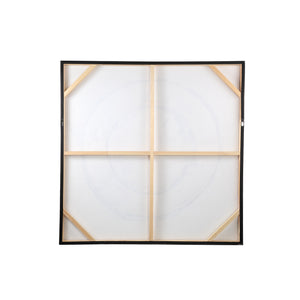 Wandpaneel aus Polyester-Canvas mit Kiefernholzrahmen, Ringmotiv und Braun-Finish – Arianna | PTMD