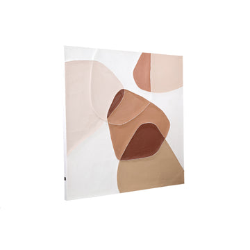 Wandpaneel aus Polyester-Canvas mit Kiefernholzrahmen, organischer Form und Rot-Finish – Olympia | PTMD