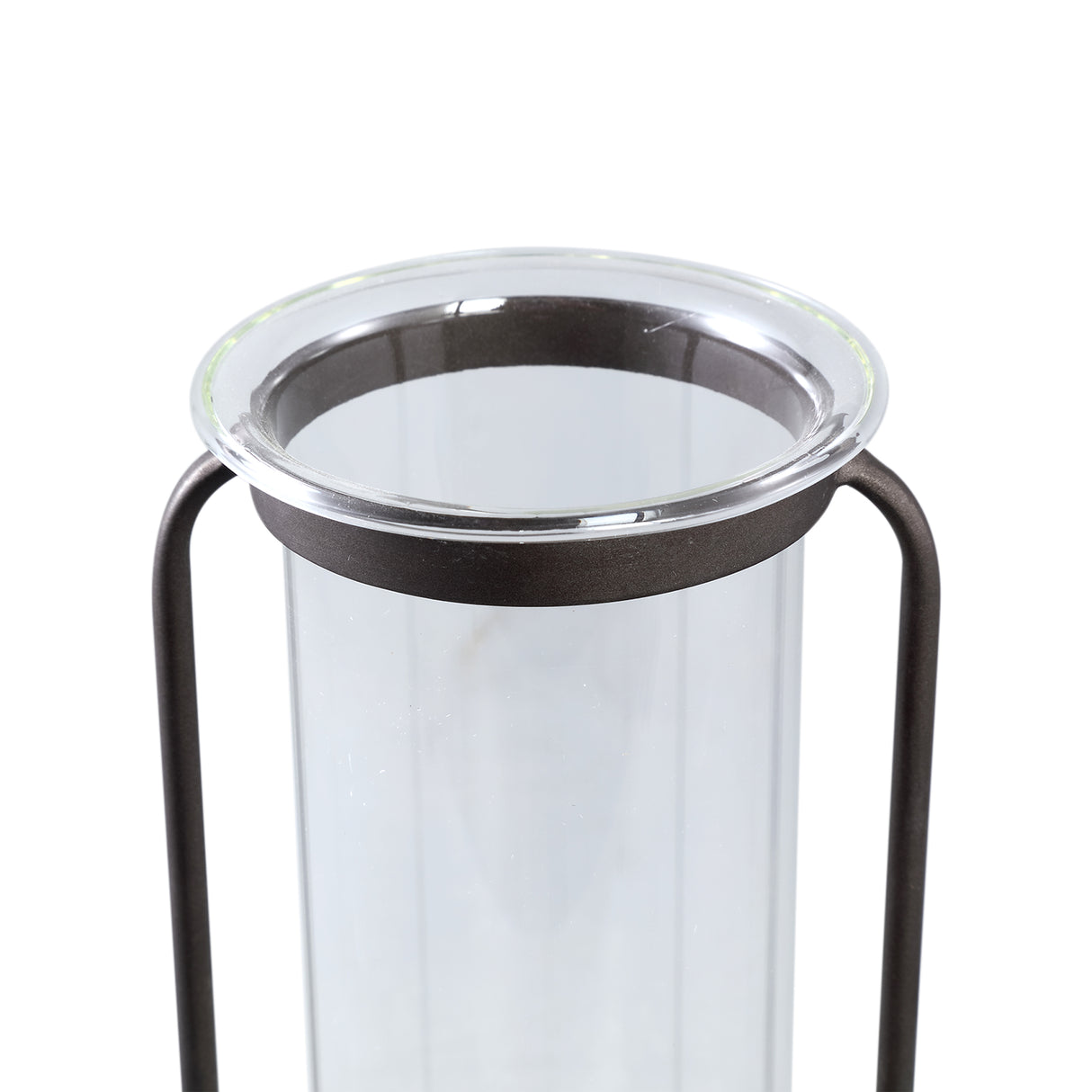 Vase aus massivem Glas, runde Form, Metall - und Marmorsockel – Kirsa S | PTMD - Esszett Luxury | Stilvolles Wohnen mit Charakter