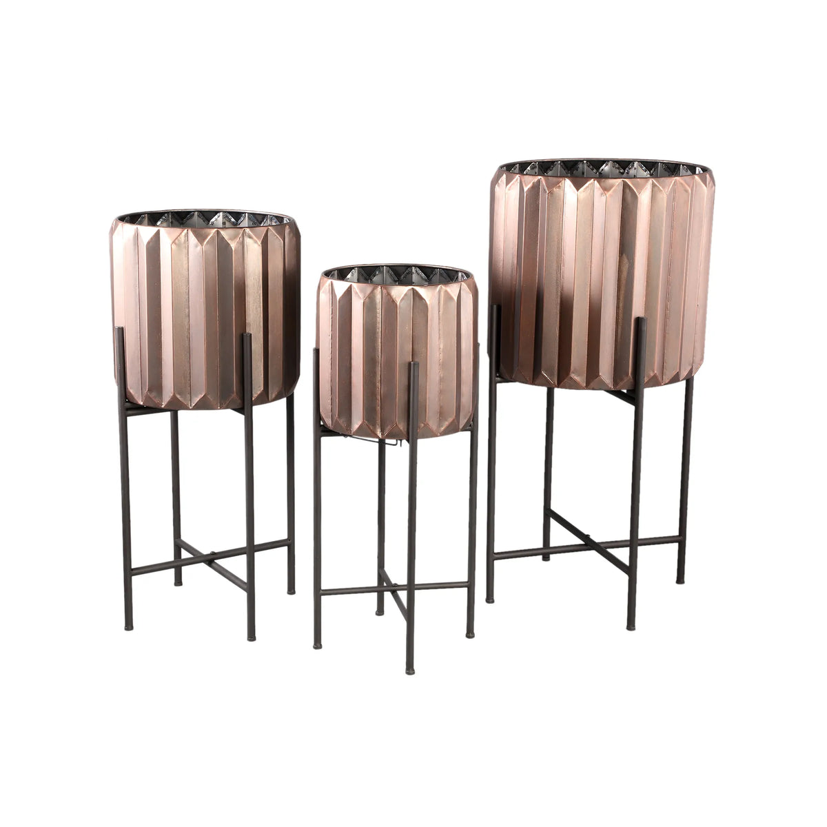Topf – Kupfer Eisen, Runde Form, Metallfuß Design, S - Eleyza | PTMD