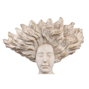 Cement Statue with Cream Face Design and Hair Structure Size L – Kimbere | PTMD
