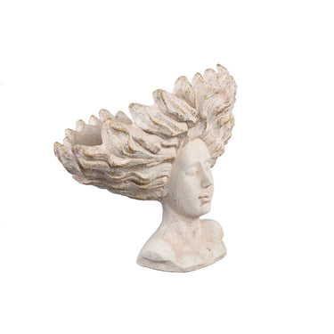 Cement Statue with Cream Face Design and Hair Structure Size L – Kimbere | PTMD
