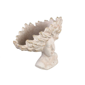 Cement Statue with Cream Face Design and Hair Structure Size L – Kimbere | PTMD