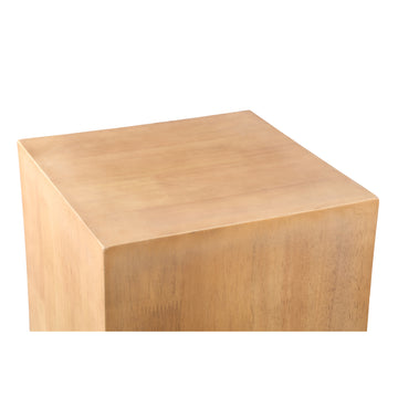 Column – square shape, MDF wood, oak veneer look, handmade, natural finish – Gustavo | PTMD