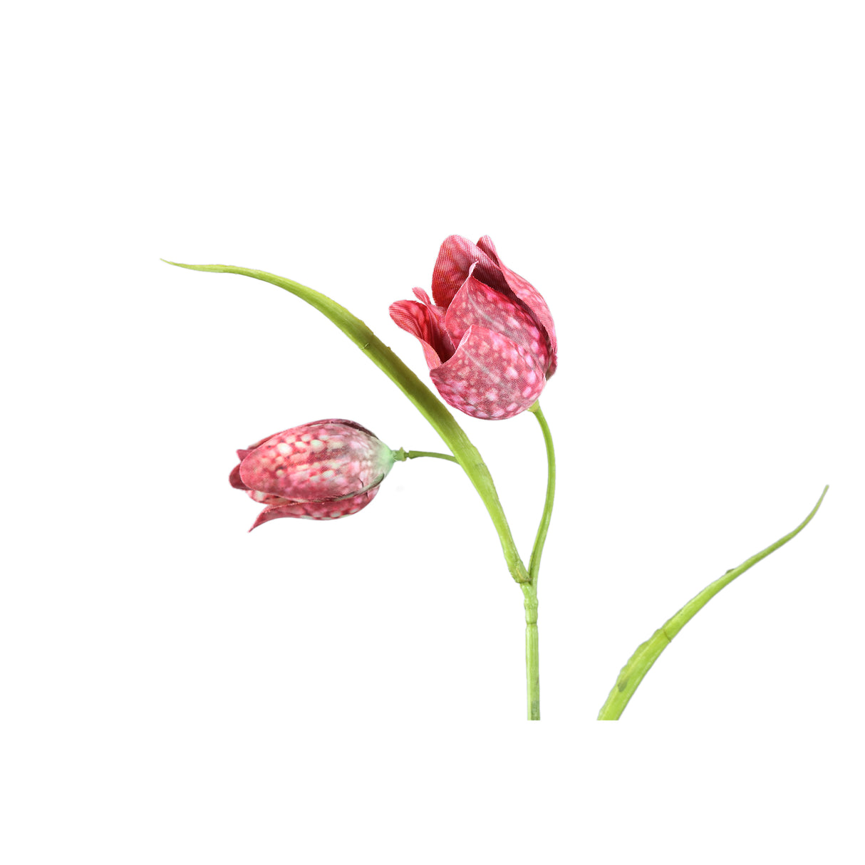Gartenblume – Roter Schachblumenzweig mit Blättern aus Polyestergewebe | PTMD