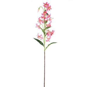 Lilienblume – Rosafarbener Lilienzweig mit Blättern aus Polyester | PTMD