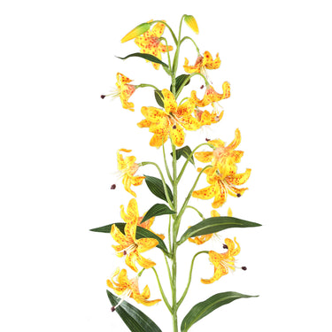 Lilienblume – Gelber Lilienzweig mit Blättern aus Polyester | PTMD
