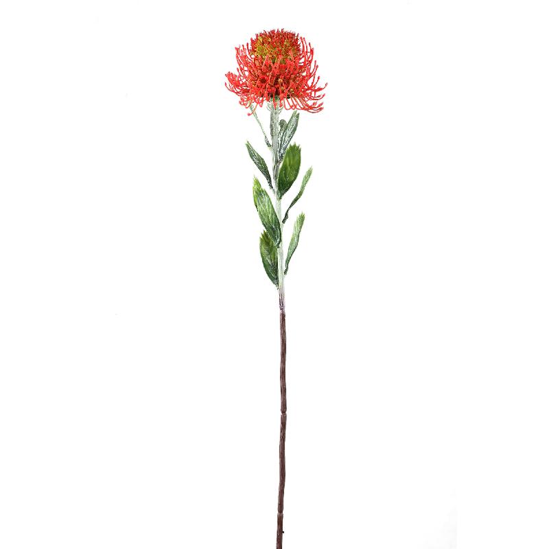 Zweigpflanze – Roter Protea-Zweig mit Blättern aus Polyester | PTMD