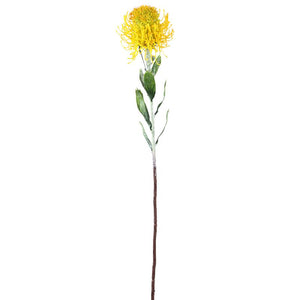 Artificial plant – Yellow protea stem with polyester leaves | PTMD