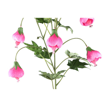 Gartenblume – Rosa gestreiftes Abutilon-Spray, Polyestergewebe, Halbhändig gefertigt | PTMD