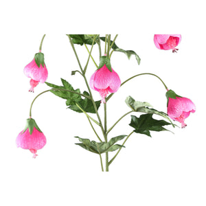 Gartenblume – Rosa gestreiftes Abutilon-Spray, Polyestergewebe, Halbhändig gefertigt | PTMD