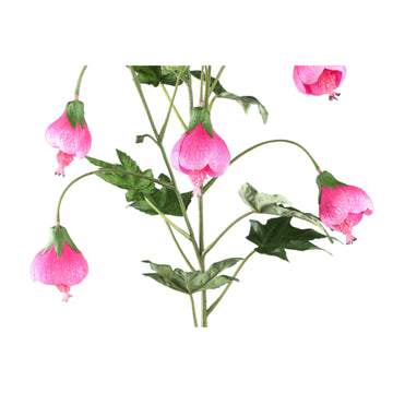 Gartenblume – Rosa gestreiftes Abutilon-Spray, Polyestergewebe, Halbhändig gefertigt | PTMD