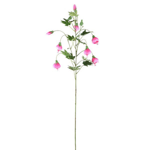 Gartenblume – Rosa gestreiftes Abutilon-Spray, Polyestergewebe, Halbhändig gefertigt | PTMD
