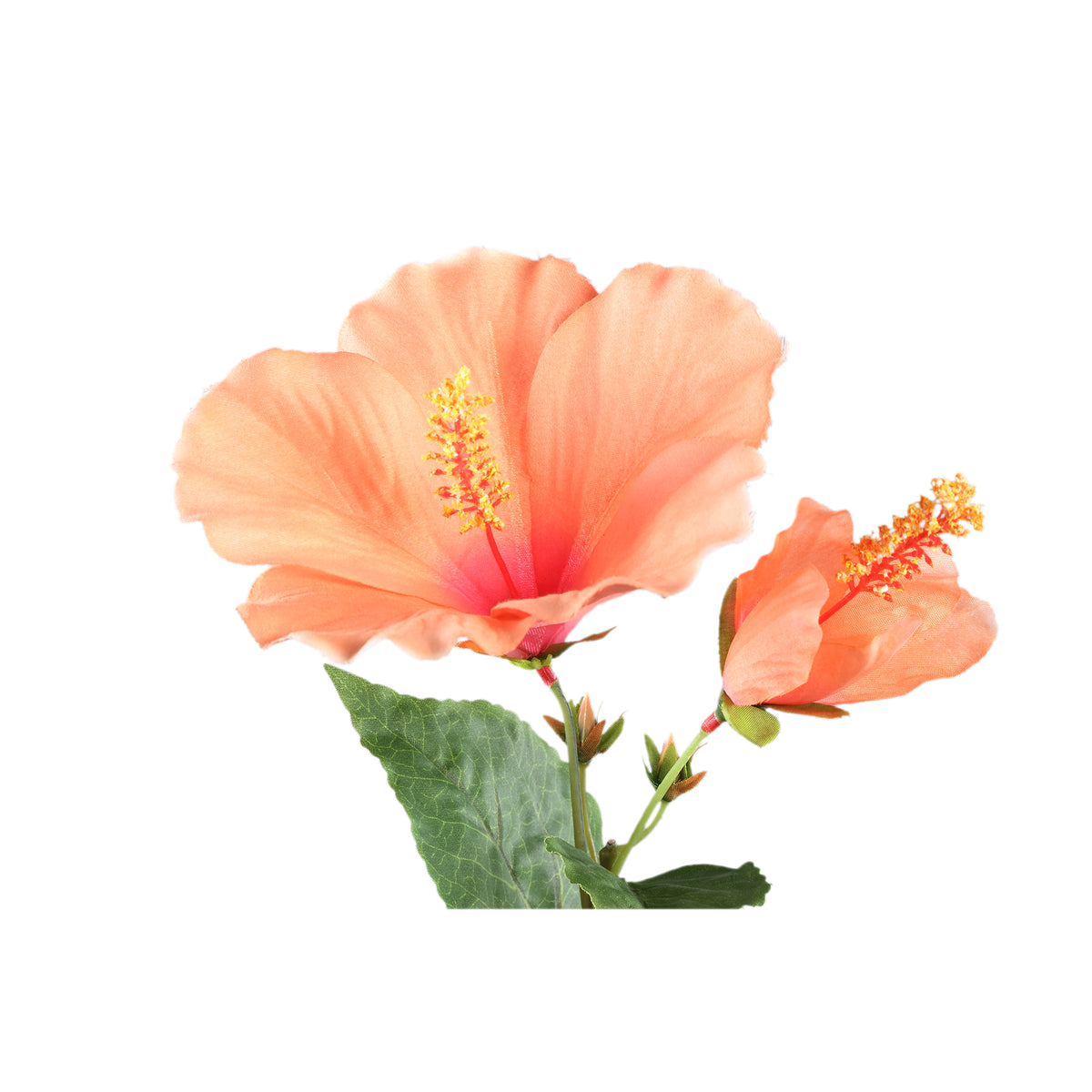Gartenblume – Hellrosa Hibiskus Spray mit Knospe, Polyestergewebe, Handgefertigt | PTMD