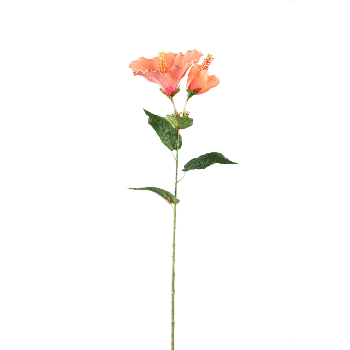 Gartenblume – Hellrosa Hibiskus Spray mit Knospe, Polyestergewebe, Handgefertigt | PTMD
