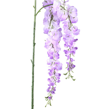 Garden flower – lilac wisteria branch with polyester leaves | PTMD