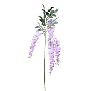Garden flower – lilac wisteria branch with polyester leaves | PTMD